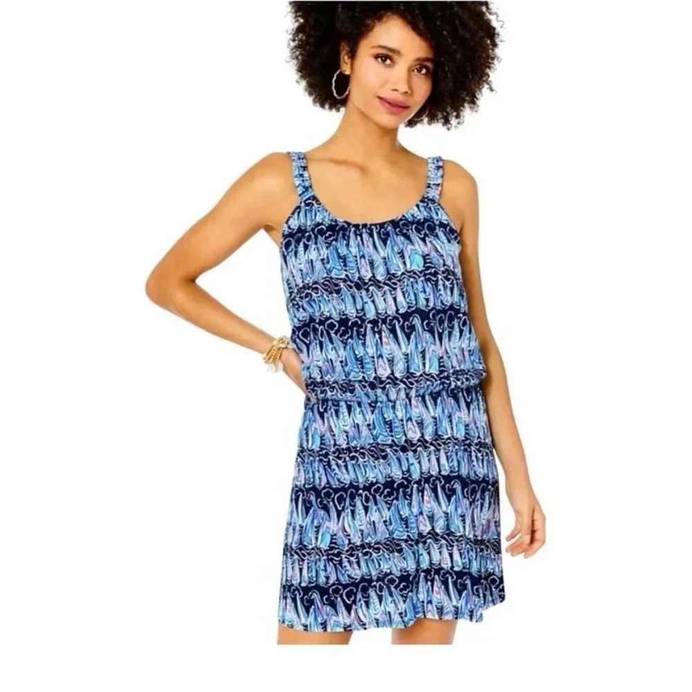Lilly Pulitzer Loro Romper Boat Nautical Low Tide Navy Sails and Stripes XXS - Picture 6 of 6